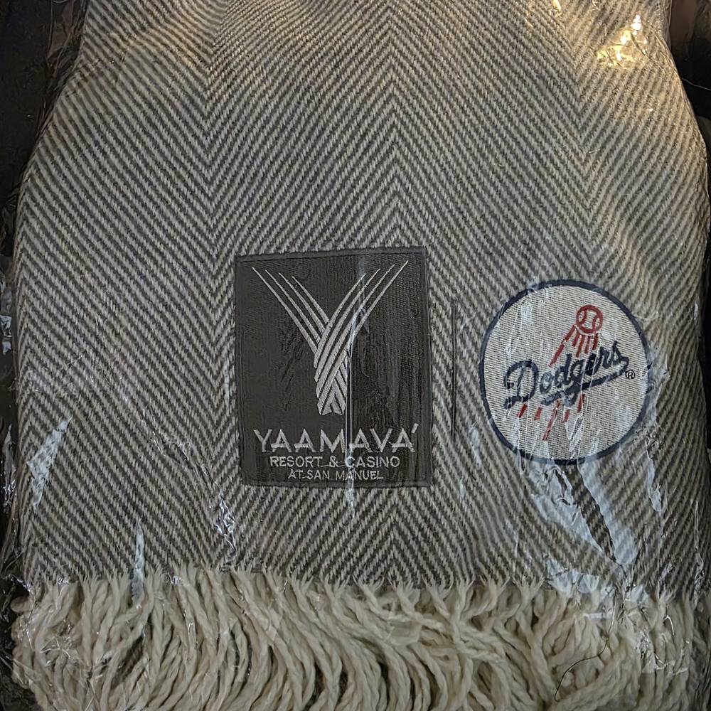 Dodgers Gray Throw Blanket